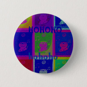 Prachtige, unieke kerstman HoHoho Ronde Button 5,7 Cm