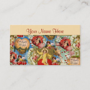 Prachtige  Valentijn Love Cherub Collage Visitekaartje