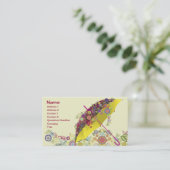 Prachtige ventilator en vogelparasol visitekaartje (Staand voorkant)