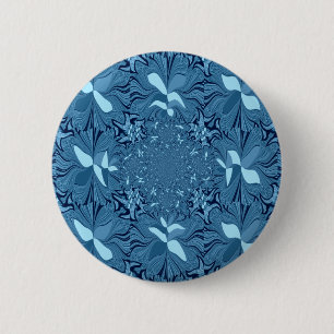 Prachtige verbazingwekkende iriserende blauwe cale ronde button 5,7 cm