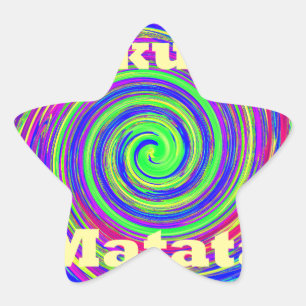 Prachtige verbazingwekkende kleurrijke werveling v ster sticker