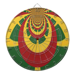 Prachtige Verbazingwekkende Rasta Kleuren Art Prin Dartbord