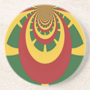 Prachtige Verbazingwekkende Rasta Kleuren Art Prin Zandsteen Onderzetter