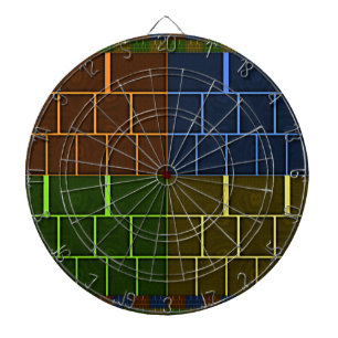 Prachtige verbazingwekkende regenboogkleur geometr dartbord