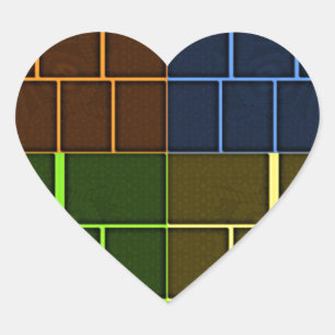 Prachtige verbazingwekkende regenboogkleur geometr hart sticker