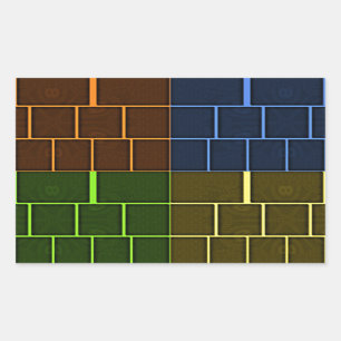 Prachtige verbazingwekkende regenboogkleur geometr rechthoekige sticker