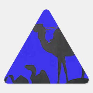 Prachtige Verbazingwekkende Sunset Camel Safari Ar Driehoek Sticker