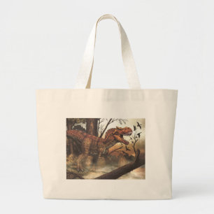 Prachtige verbazingwekkende Survival Dinosaur Art  Grote Tote Bag