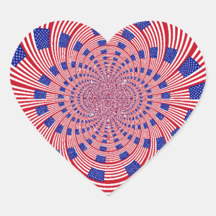 Prachtige Verbazingwekkende Vlag van de Verenigde  Hart Sticker