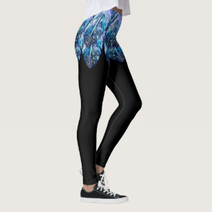 Prachtige veren Leggi Exotic Mini Skirt - Zwart Leggings