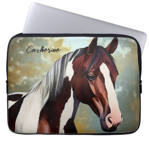 Prachtige verfpaarden laptop sleeve