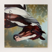 Prachtige verfpaarden legpuzzel (Horizontaal)