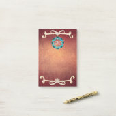 Prachtige Victoriaans Bow-Stropdas met monogram Post-it® Notes (Op bureau)