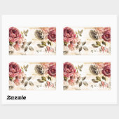 Prachtige Victoriaans Floral Painting Rechthoekige Sticker (Vel)