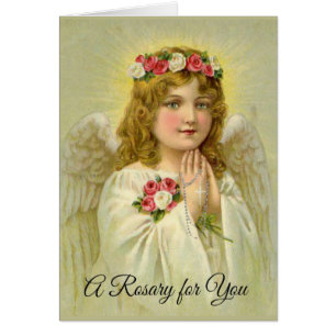 Prachtige Vintage Angel die Rosary Praying Rosary