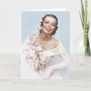 Prachtige Vintage Bruid, Blauw Kaart