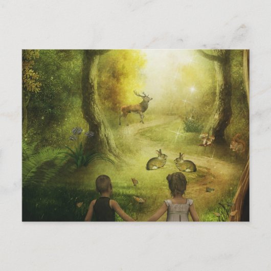 Prachtige Vintage Konijnenborst Feestdagenkaart (Voorkant)