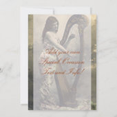 Prachtige vintage vrouw harpiste uitnodigingen (Achterkant)