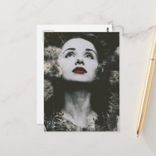 Prachtige Vintage Vrouw Nep Vintage Fotografie Briefkaart