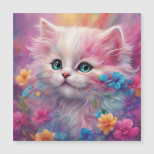 Prachtige, vloeiende witte kat