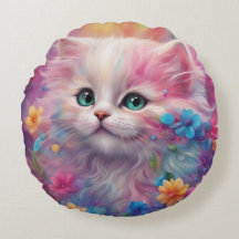 Prachtige, vloeiende witte kat