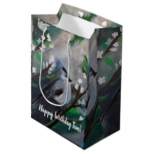 Prachtige vogellentschilderijen medium cadeauzakje