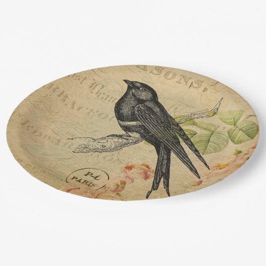 Prachtige  vogelpest papieren bordje (Gekanteld)