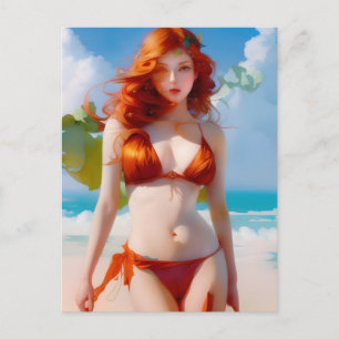 Prachtige vrouw in een Bikini Briefkaart