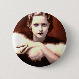 Prachtige vrouw uit de jaren 20 met Intense Blue E Ronde Button 5,7 Cm