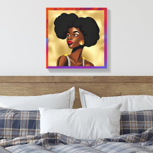 Prachtige vrouwen met een Afrikaanse stijl Canvas Afdruk (Insitu (Slaapkamer))