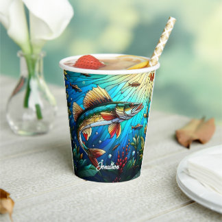 Prachtige Walleye Pike in Lake Papieren Bekers