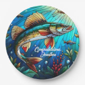 Prachtige Walleye Pike in Lake Papieren Bordje (Voorkant)