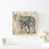 Prachtige wandklok - Leopard Vierkante Klok (Huis)