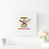 Prachtige wandklok vierkante klok (Huis)