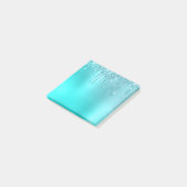 Prachtige waterblauwe munt en turquoise glitter dr post-it® notes (Schuin)