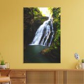 Prachtige waterval met zonlicht gloed canvas afdruk (Insitu (Woonkamer))