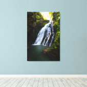 Prachtige waterval met zonlicht gloed canvas afdruk (Insitu (Houten vloer))