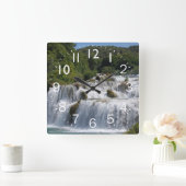 Prachtige waterval scene vierkante klok (Huis)