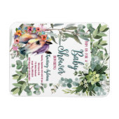 Prachtige Waterverf Bloemen Paard Baby shower Magneet (Horizontaal)