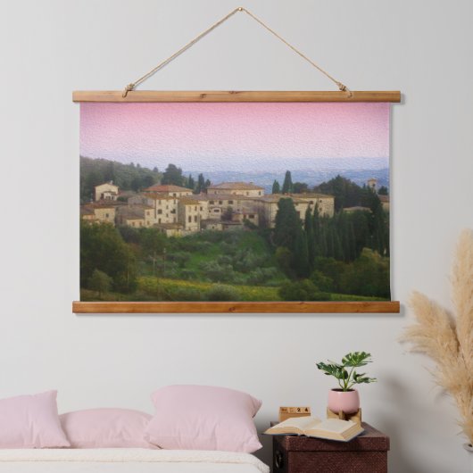 Prachtige Waterverf Effect Toscane Italië Hangend Wandkleed (Slaapkamer)