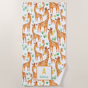 Prachtige Waterverf Giraffe Dier op maat Strandlaken