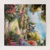 Prachtige Waterverf land tuin Legpuzzel (Horizontaal)