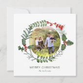 Prachtige Waterverf met kerstfeest Feestdagenkaart (Voorkant)