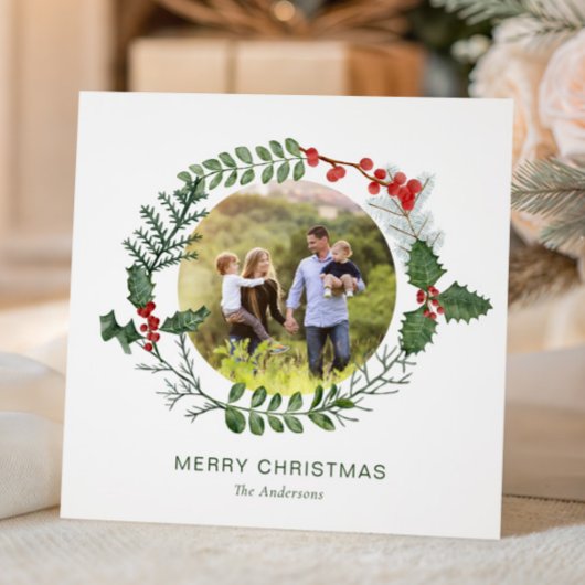 Prachtige Waterverf met kerstfeest Feestdagenkaart