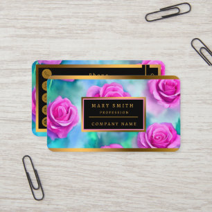 Prachtige Waterverf Modern Roze Collectie Visitekaartje
