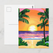 Prachtige Waterverf palmbomen zonsondergang Briefkaart (Voorkant / Achterkant)