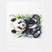 Prachtige Waterverf Panda Beer Fleece Deken (Voorkant)