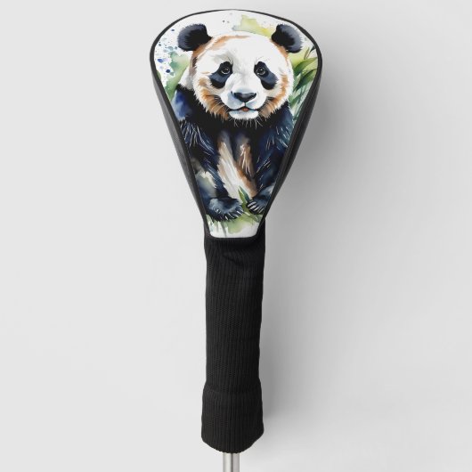 Prachtige Waterverf Panda Beer Golfheadcover (Voorkant)