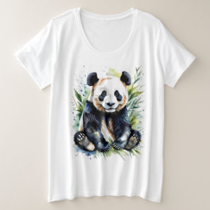 Prachtige Waterverf Panda Beer Grote Maat T-shirt