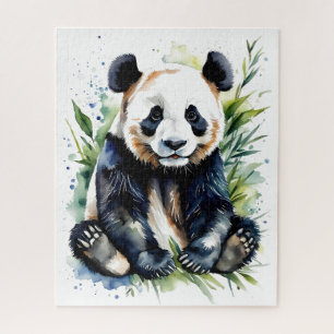 Prachtige Waterverf Panda Beer Legpuzzel